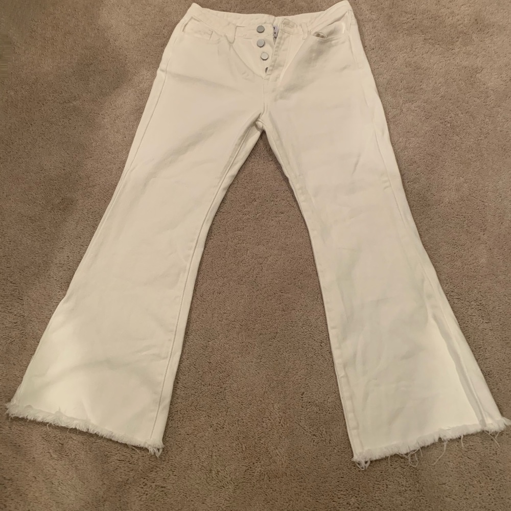 PRINCESS POLLY WHITE FLARE JEANS